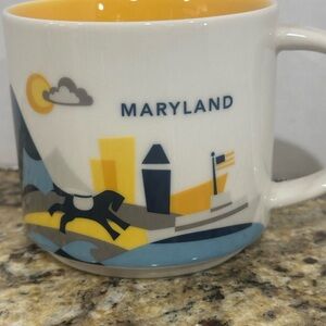 Starbucks Maryland Ceramic Mug — Blue, Yellow, Gray, Black